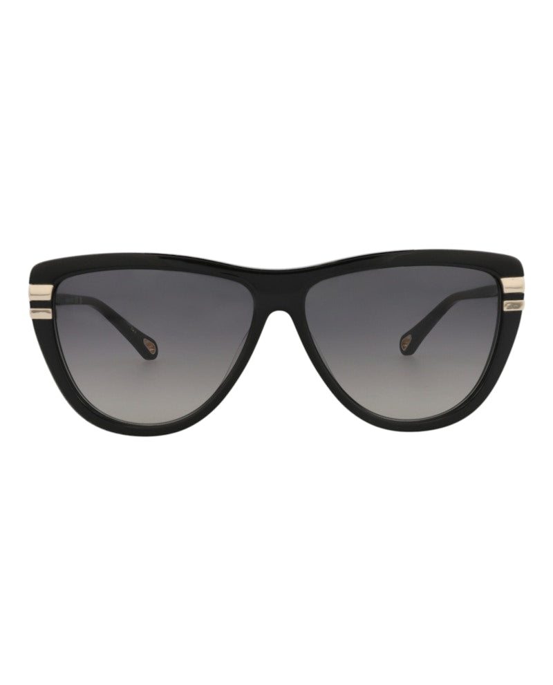 Chloe Square-Frame Recycled Acetate Sunglasses Black Black Grey (CH0203S-30014676-001)