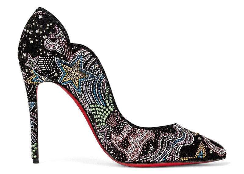 Christian Louboutin Hot Chick Starlight 100 Pumps Multi Black (Women's)