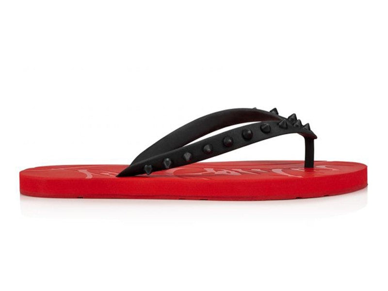 Christian Louboutin Loubi Flip Slide Black Red (Women's)