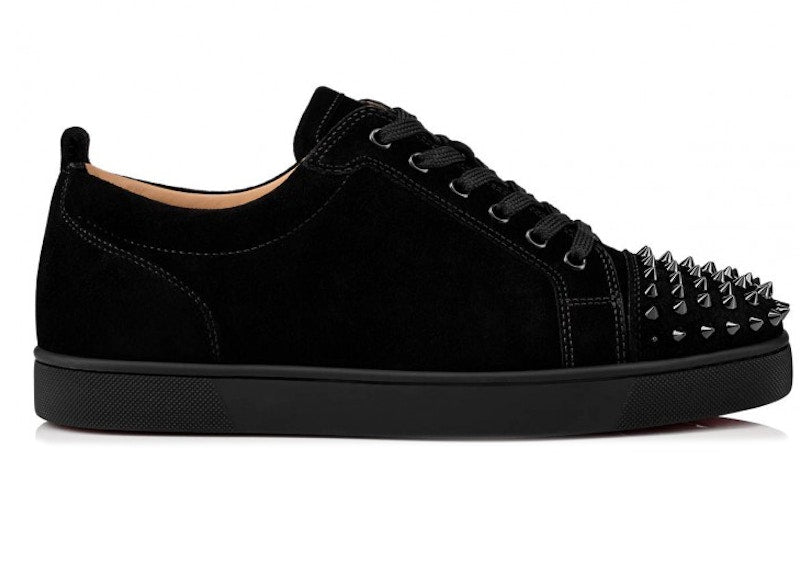 Christian Louboutin Louis Junior Spikes Veau Velours Sneaker Black