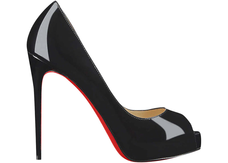 Christian Louboutin New Very Prive 120 Pump Black Patent Leather