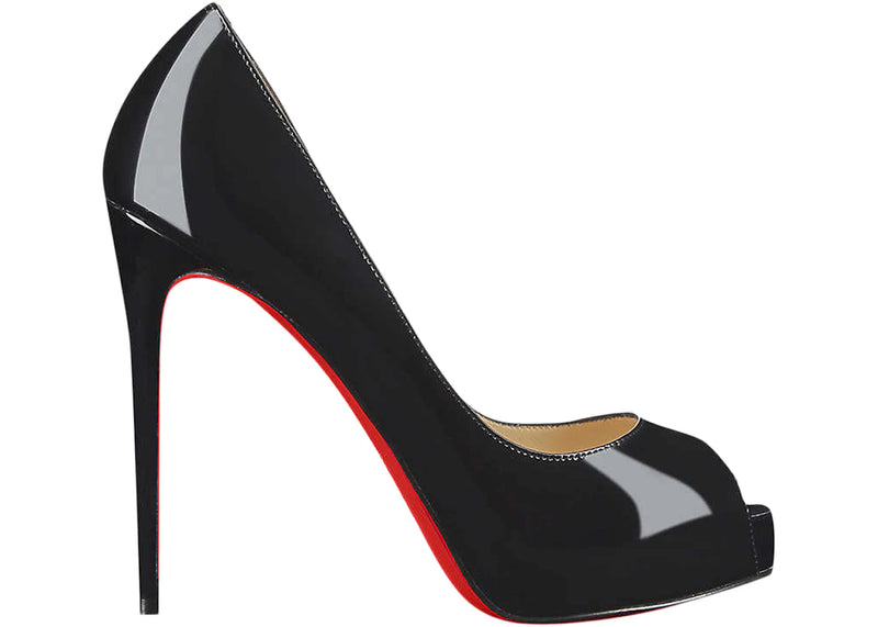 Christian Louboutin New Very Prive 120 Pump Black Patent Leather