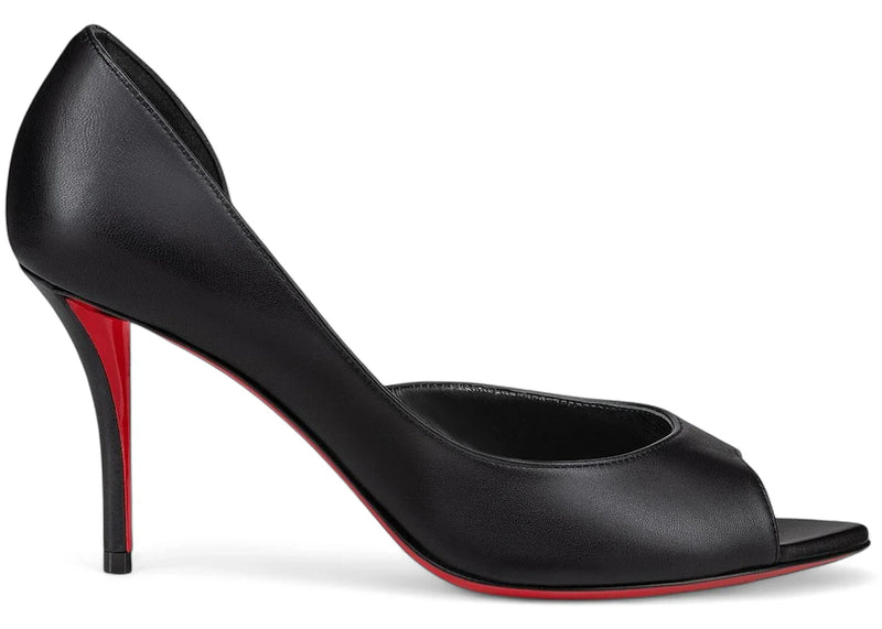 Christian Louboutin Open Apostropha 80 Leather Pumps Black (Women's)