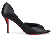 Christian Louboutin Open Apostropha 80 Leather Pumps Black (Women's)