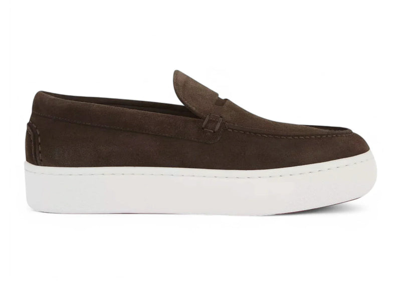 Christian Louboutin Paqueboat Flat Crosta Retournee Dark Brown