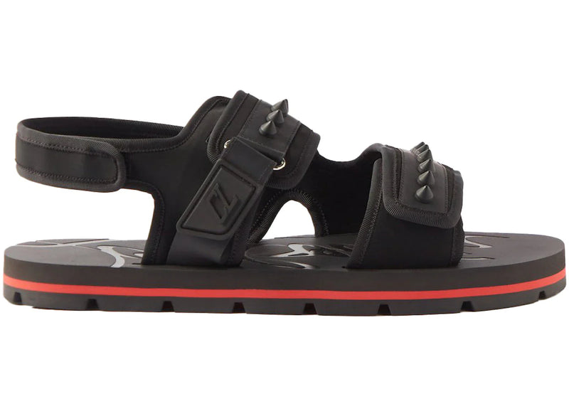 Christian Louboutin Siwa Flat Sandals Black Red