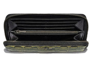 Coach x Bape Accordion Zip Wallet Signature Canvas With Ape Head Black Copper/Camo Multi