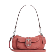 Coach Ashton Mini Shoulder Bag suede Silver Pink