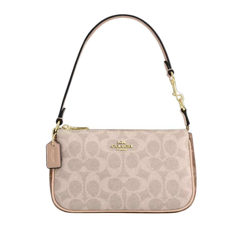 COACH Nolita 19 In Blocked Signature Canvas Gold/Sand/Tan