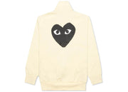 Comme Des Garcons Play Big Black Heart Zip Up Sweatshirt Ivory