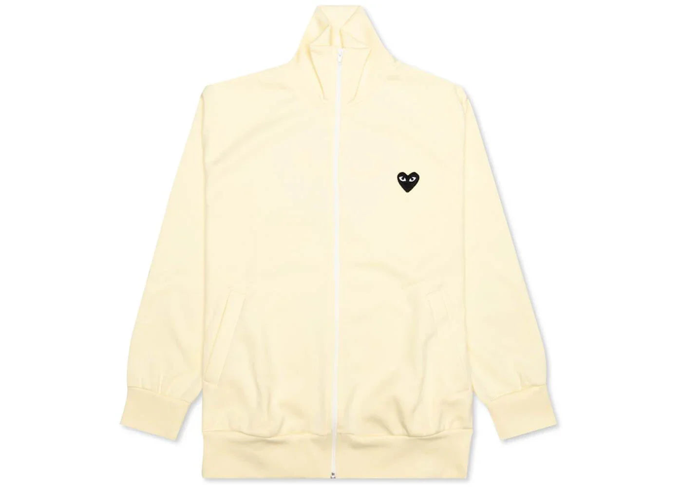 Comme Des Garcons Play Big Black Heart Zip Up Sweatshirt Ivory