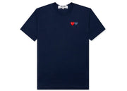 Comme Des Garcons Play Double Hearts T-Shirt Navy