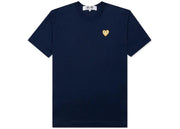 Comme Des Garcons Play Gold Heart T-Shirt Navy
