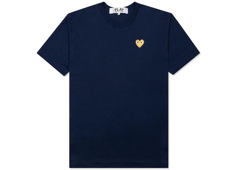 Comme Des Garcons Play Gold Heart T-Shirt Navy