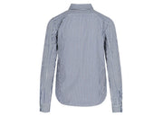 Comme Des Garcons Play Women'S Stripe Embroidered Heart Shirt Blue/White
