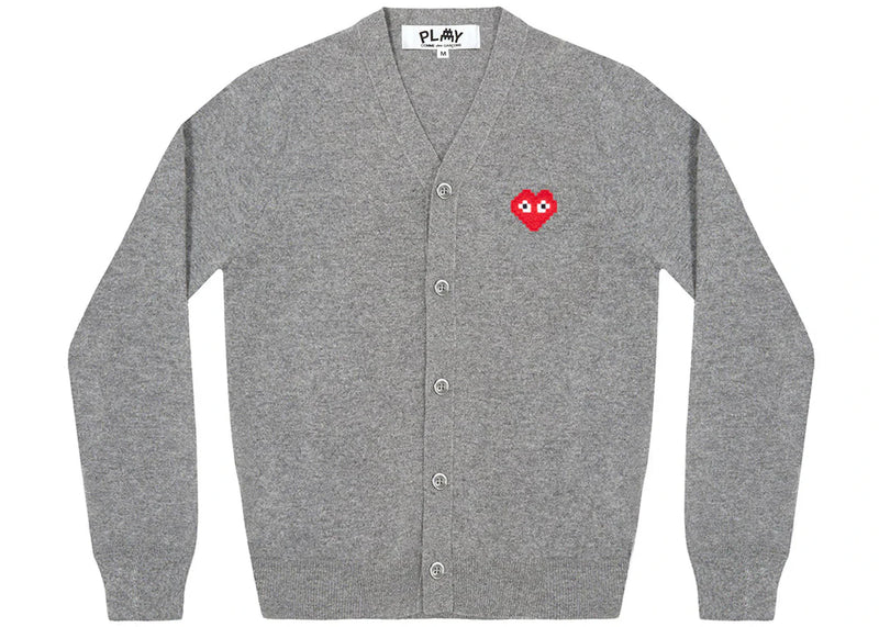 Comme Des Garcons Play x Invader Cardigan Top Grey