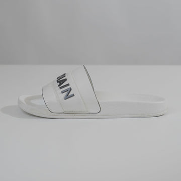 Balmain Paris White Sliders (UK 9.5)