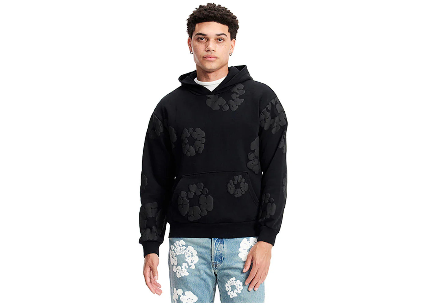 Denim Tears Cotton Wreath Hoodie Black Monochrome