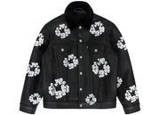 Denim Tears x Levi'S Leather Cotton Wreath Type-3 Jacket Black Denim