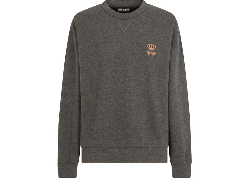 Dolce & Gabbana Bee Embroidered Cotton Blend Sweatshirt Red