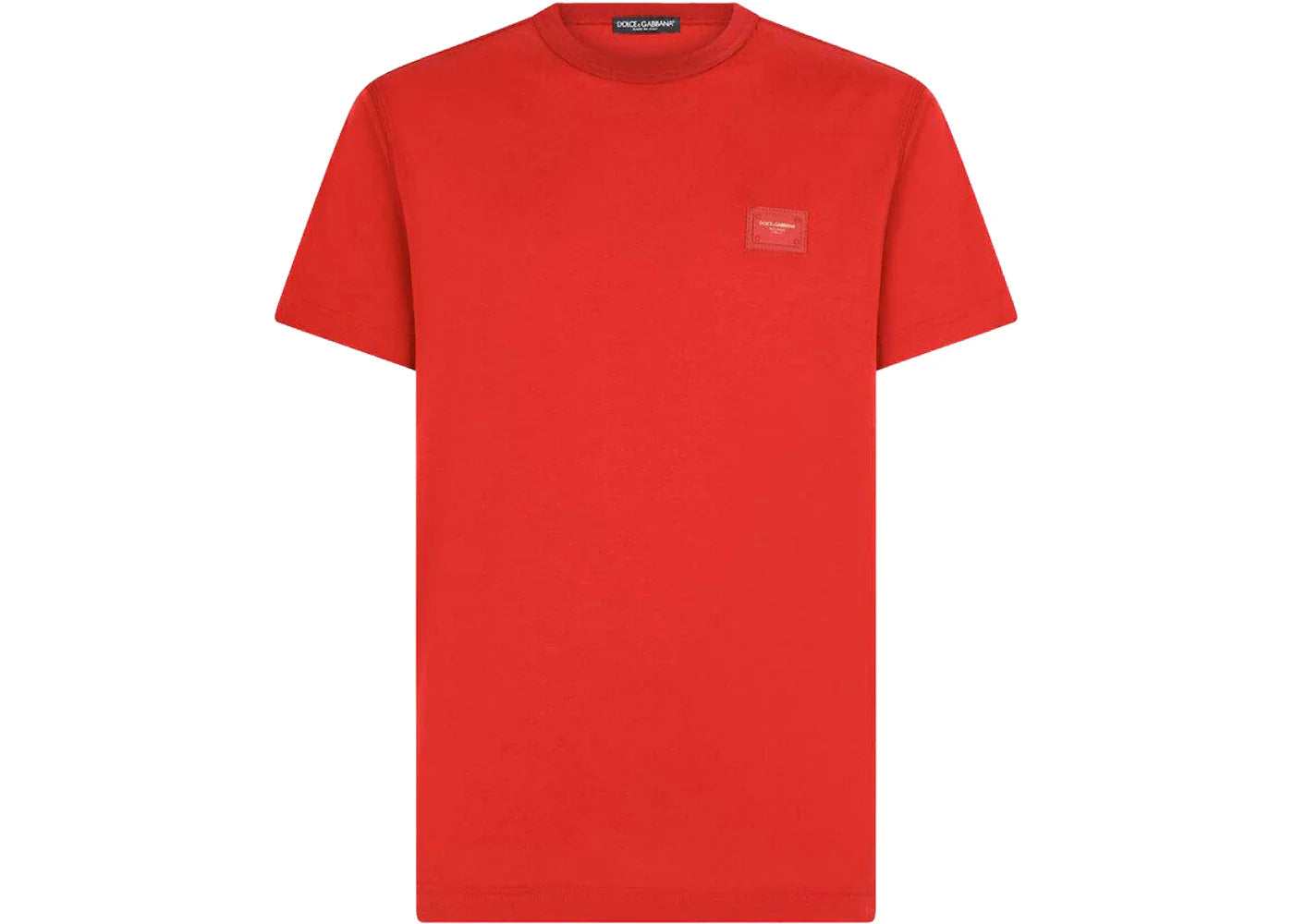 Dolce & Gabbana Cotton Branded Plate T-Shirt Red