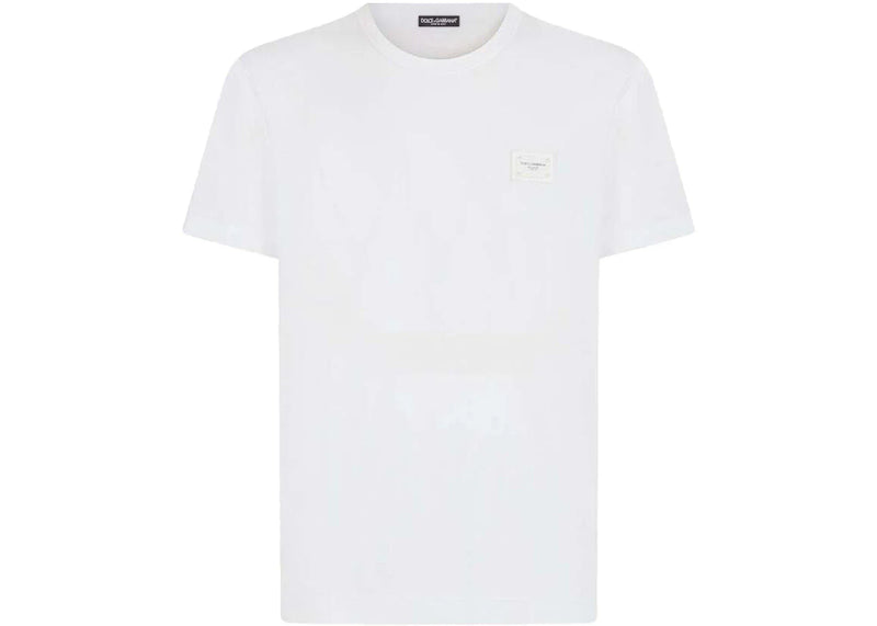 Dolce & Gabbana Cotton Branded Plate T-Shirt White