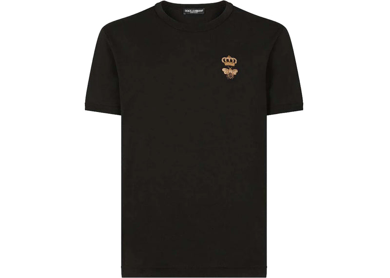Dolce & Gabbana Cotton French Wire Embellishment T-Shirt Black
