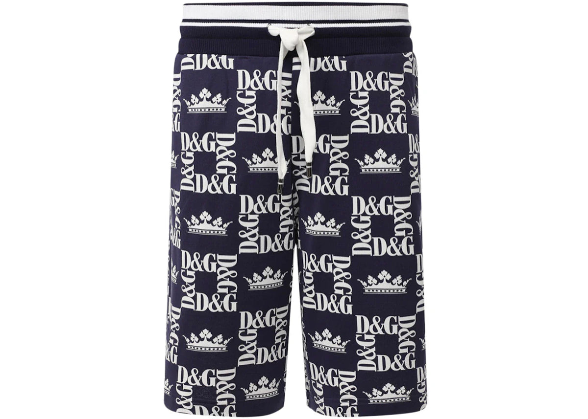 Dolce & Gabbana Crown D&G Logo Shorts Blue/White