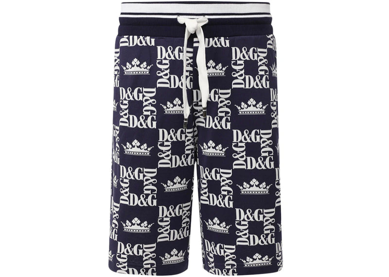 Dolce & Gabbana Crown D&G Logo Shorts Blue/White