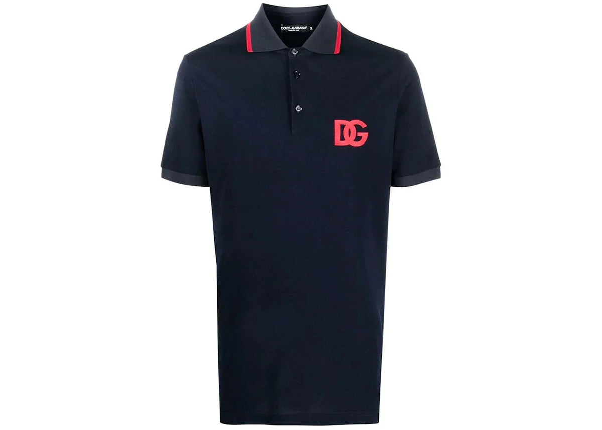 Dolce & Gabbana DG Logo Polo Marine Blue