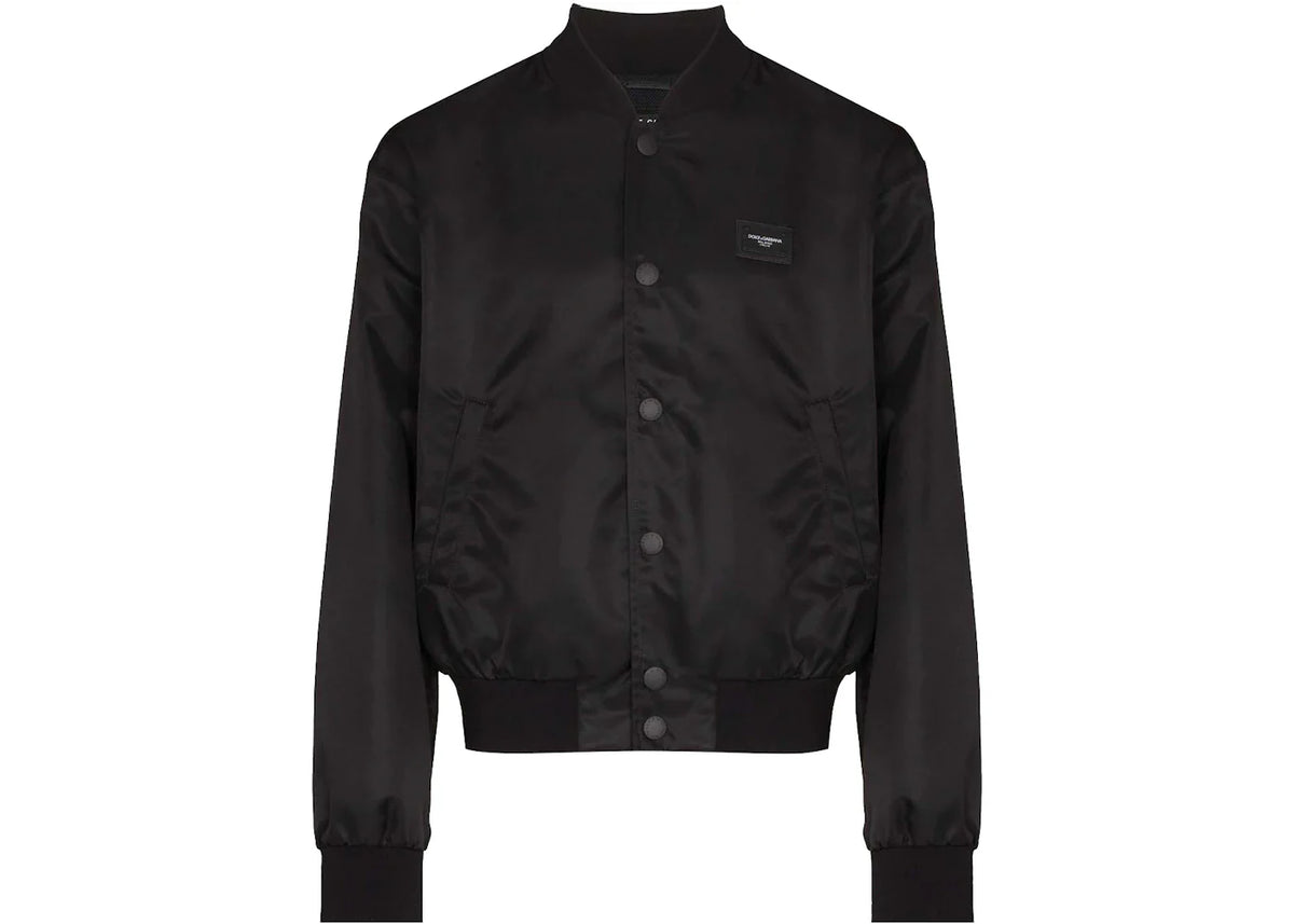 Dolce & Gabbana DG Plaque Bomber Jacket Black