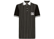 Dolce & Gabbana DG Patch Shorts-Sleeved Polo Black/White