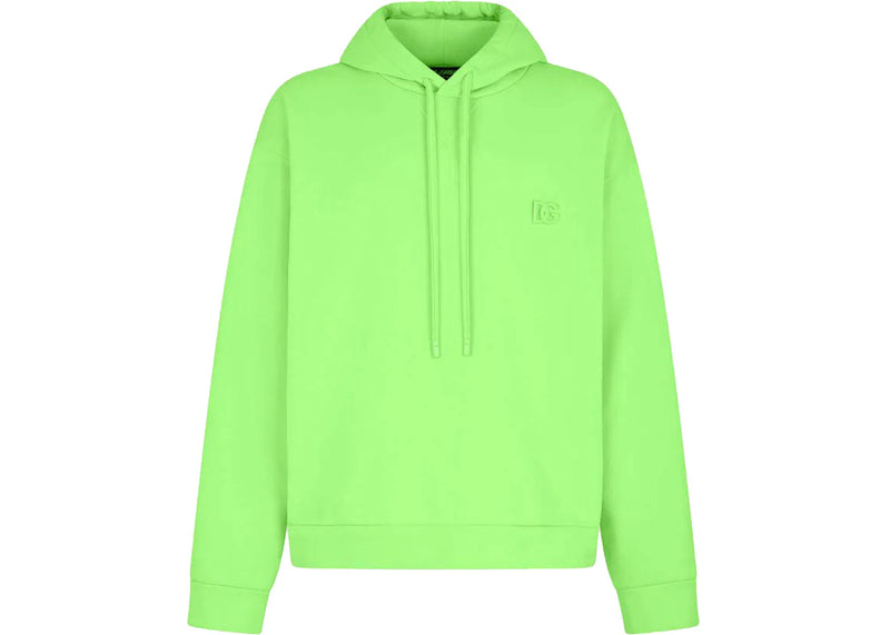 Dolce & Gabbana Jersey Metal DG Logo Hoodie Green