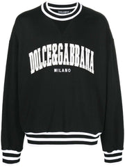 Dolce & Gabbana Logo-Applique Varsity Sweatshirt Black/White