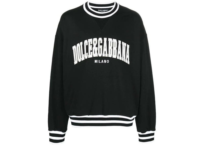 Dolce & Gabbana Logo-Applique Varsity Sweatshirt Black/White