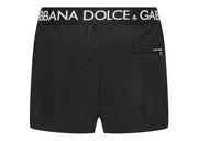 Dolce & Gabbana Logo Band Swim Shorts Black/White