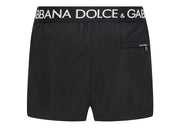 Dolce & Gabbana Logo Band Swim Shorts Black/White