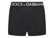 Dolce & Gabbana Logo Band Swim Shorts Black/White