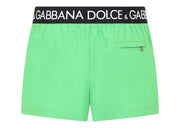 Dolce & Gabbana Logo Band Swim Shorts Green/Black/White