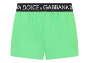 Dolce & Gabbana Logo Band Swim Shorts Green/Black/White