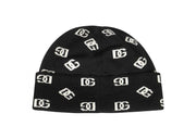 Dolce & Gabbana Logo Intarsia Beanie Black/White