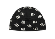 Dolce & Gabbana Logo Intarsia Beanie Black/White