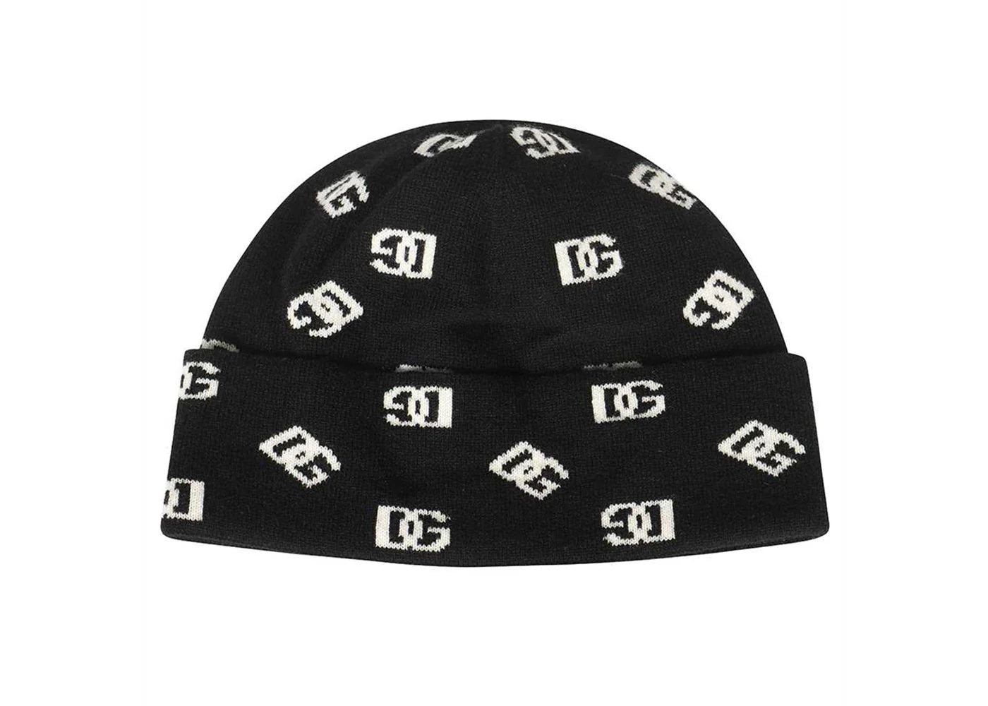 Dolce & Gabbana Logo Intarsia Beanie Black/White