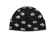 Dolce & Gabbana Logo Intarsia Beanie Black/White