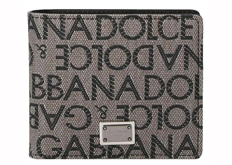 Dolce & Gabbana Logo Jacquard Wallet Beige/Black