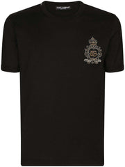 Dolce & Gabbana Logo-Patch Cotton T-Shirt Black