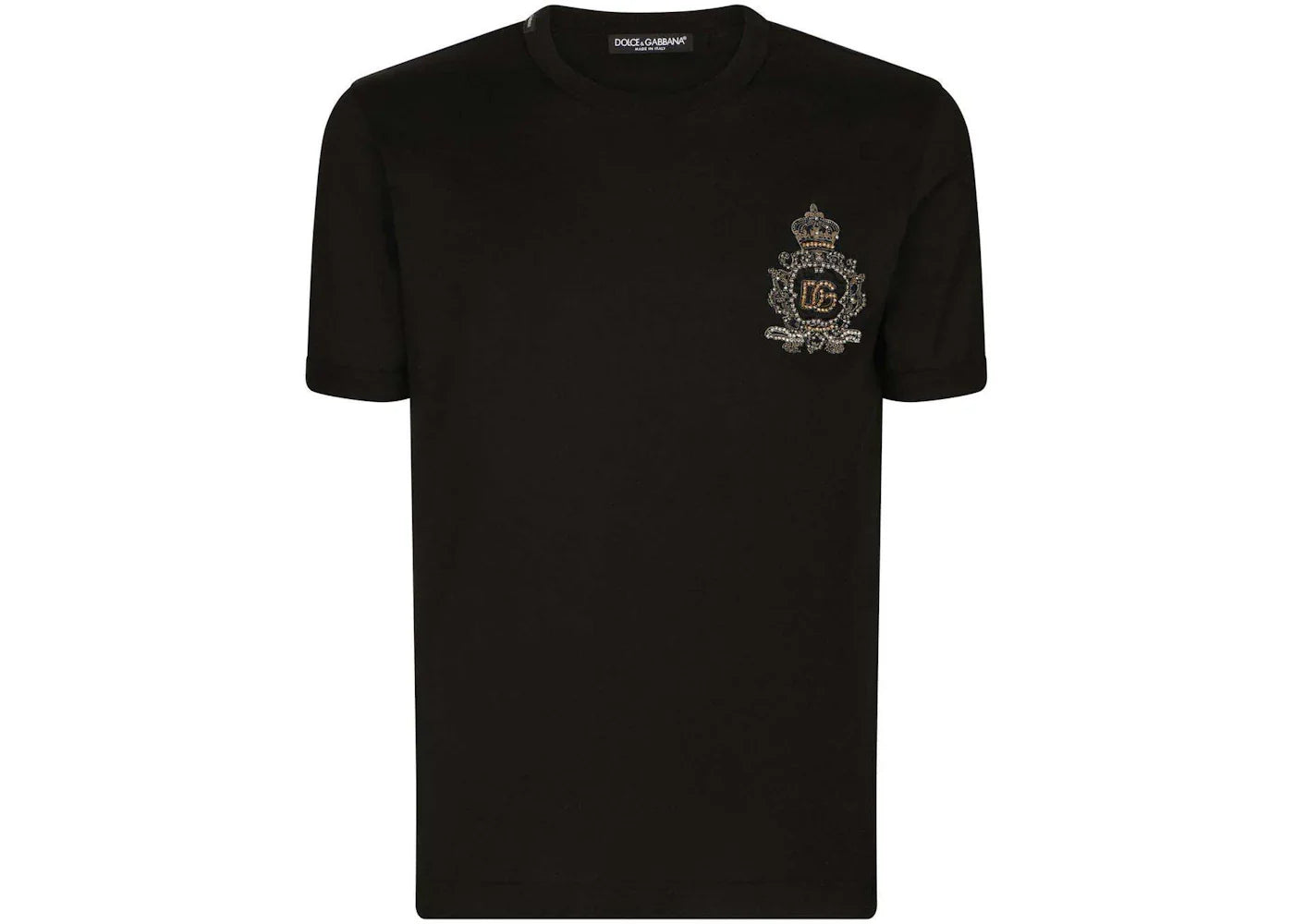 Dolce & Gabbana Logo-Patch Cotton T-Shirt Black