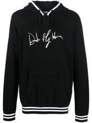 Dolce & Gabbana Logo-Print Detail Drawstring Hoodie Black