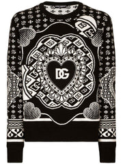 Dolce & Gabbana Logo-Print Jumper Black/White