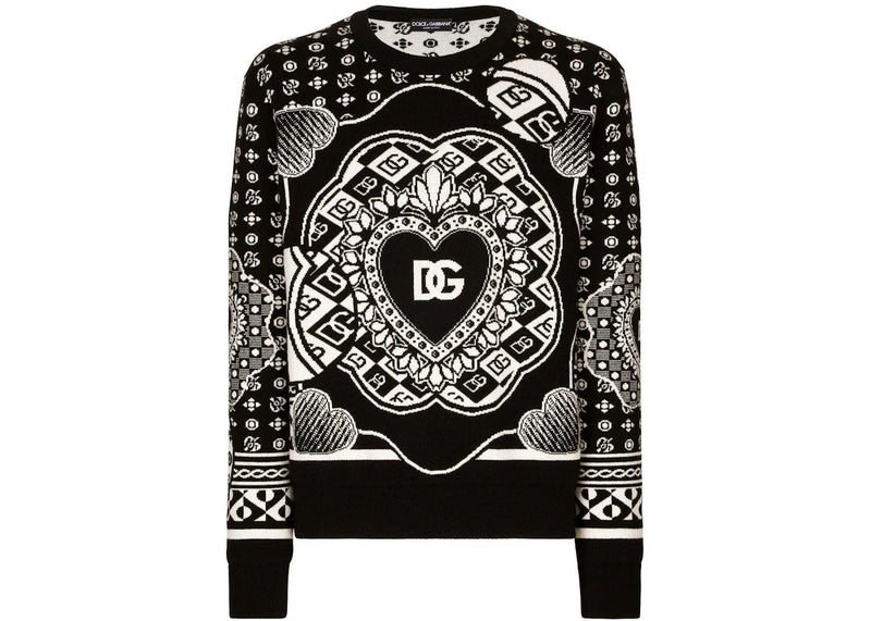 Dolce & Gabbana Logo-Print Jumper Black/White